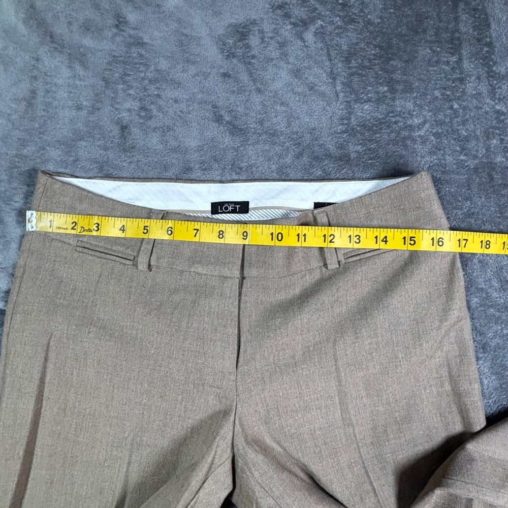 Ann Taylor LOFT Marisa Trouser Tan Khaki Wide Leg Dress Pants Size 4 - Picture 6 of 11